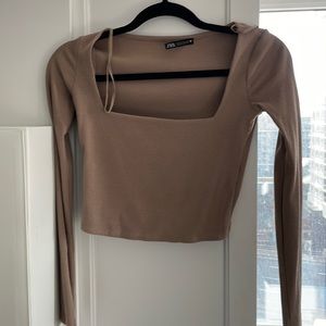 Long sleeve Zara crop top